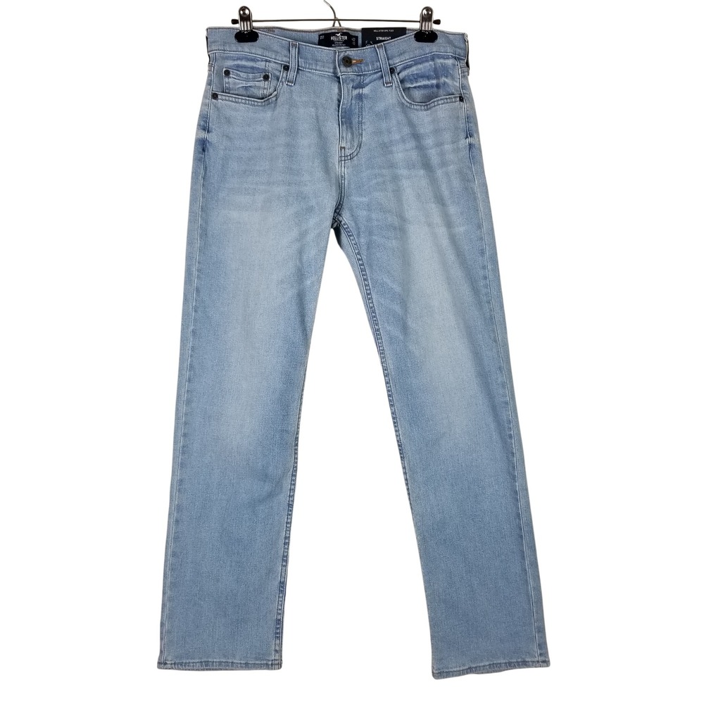 Hollister Straight Jeans Mens 32x32 Light Blue Epic Flex Denim